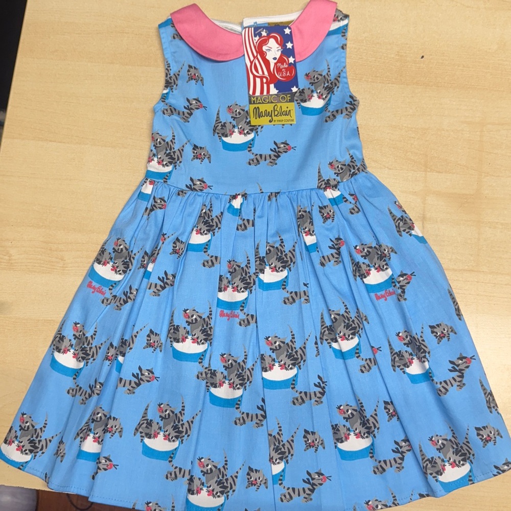 NEW Magic of Mary Blair by PNKP Couture Cat Print Dress – Toddler/ Girls 2T–
